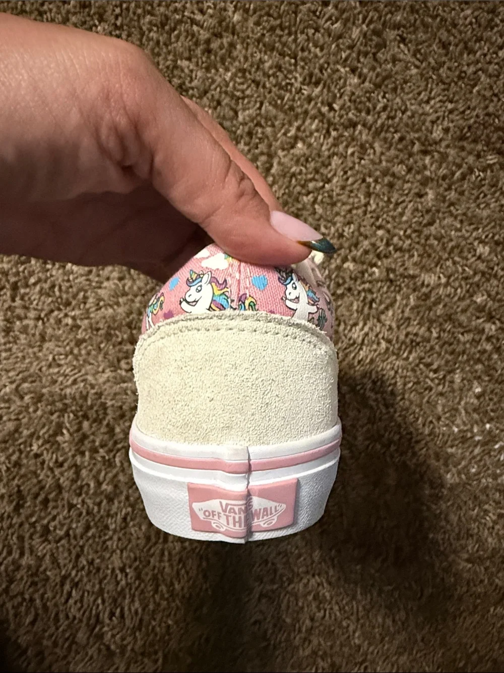 Vans Kids Unicorn Print Pink Velcro Sneakers size 2.5 kids